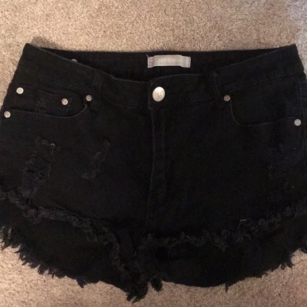 Black jean shorts